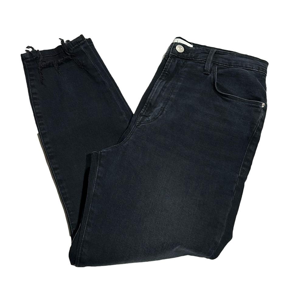 Frame Denim Ali High Rise Cigarette Black Distressed Denim Size 31 - NWOT